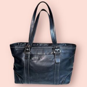 Coach Black Leather Tote F12609